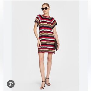 Max Mara Caprile Wavy Pointelle Knit Shift Dress